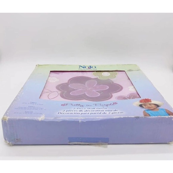 NOJO Pretty in Purple 2pc Wall Decor Art Pictures Nursery Girl Bedroom Flowers - Picture 3 of 7